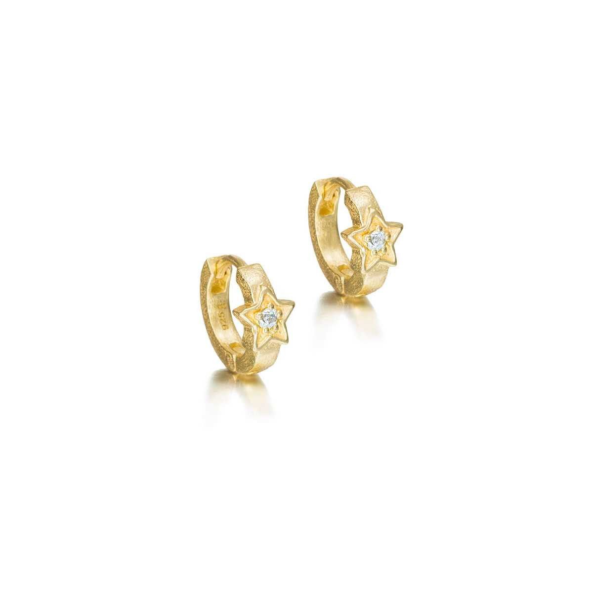 Earrings DECO in Silver. 18 k Gold vermeil