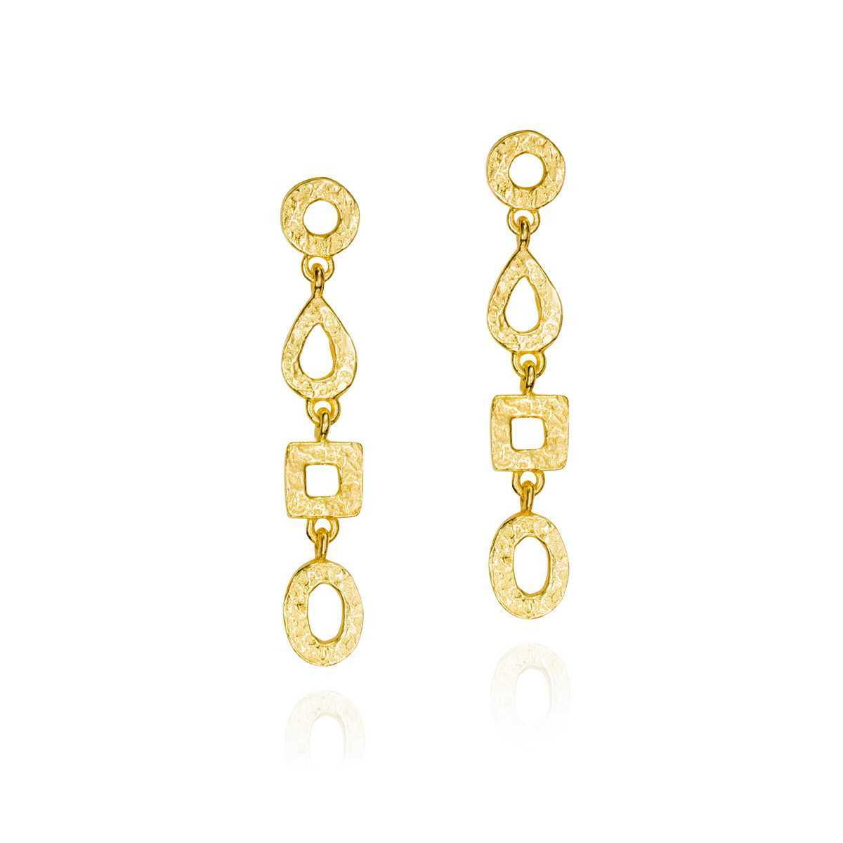 Earrings  DROP in Silver. 18 k Gold vermeil