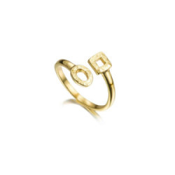 Ring  DROP in Silver. 18 k Gold vermeil