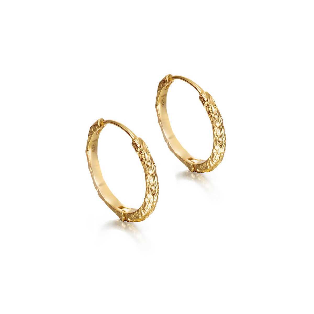 Earrings  LAVA in Silver. 18 k Gold vermeil