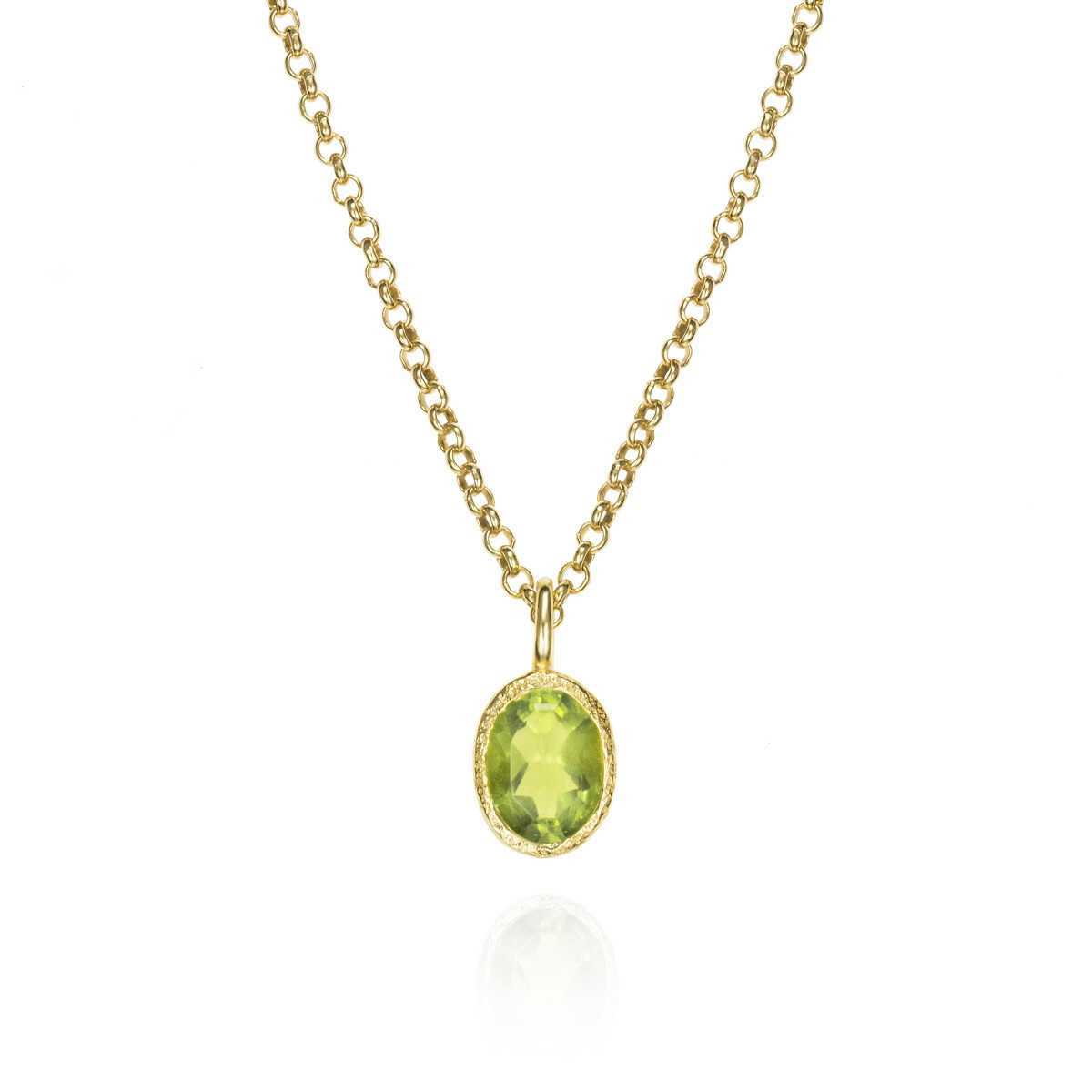 PERIDOT pendant sterling silver/gold vermeil