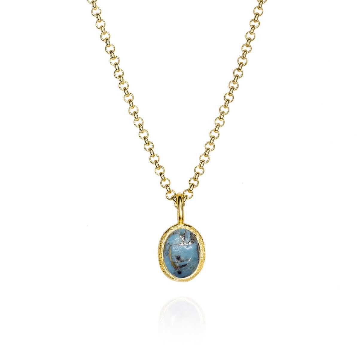 TURQUOISE pendant sterling silver/gold vermeil