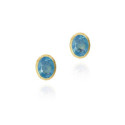 AQUAMARINE earrings sterling silver/gold vermeil