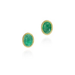 EMERALD earrings sterling silver/gold vermeil