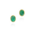 EMERALD earrings sterling silver/gold vermeil