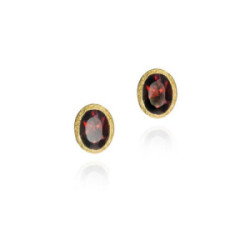 GARNET earrings sterling silver/gold vermeil