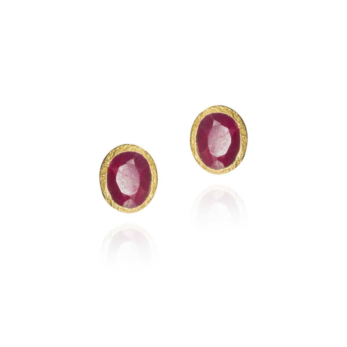 RUBY earrings sterling silver/gold vermeil
