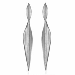 Earrings in Silver with elongated organic shape