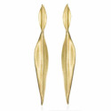 Earrings in Silver with elongated organic shape. 18 k Gold vermeil