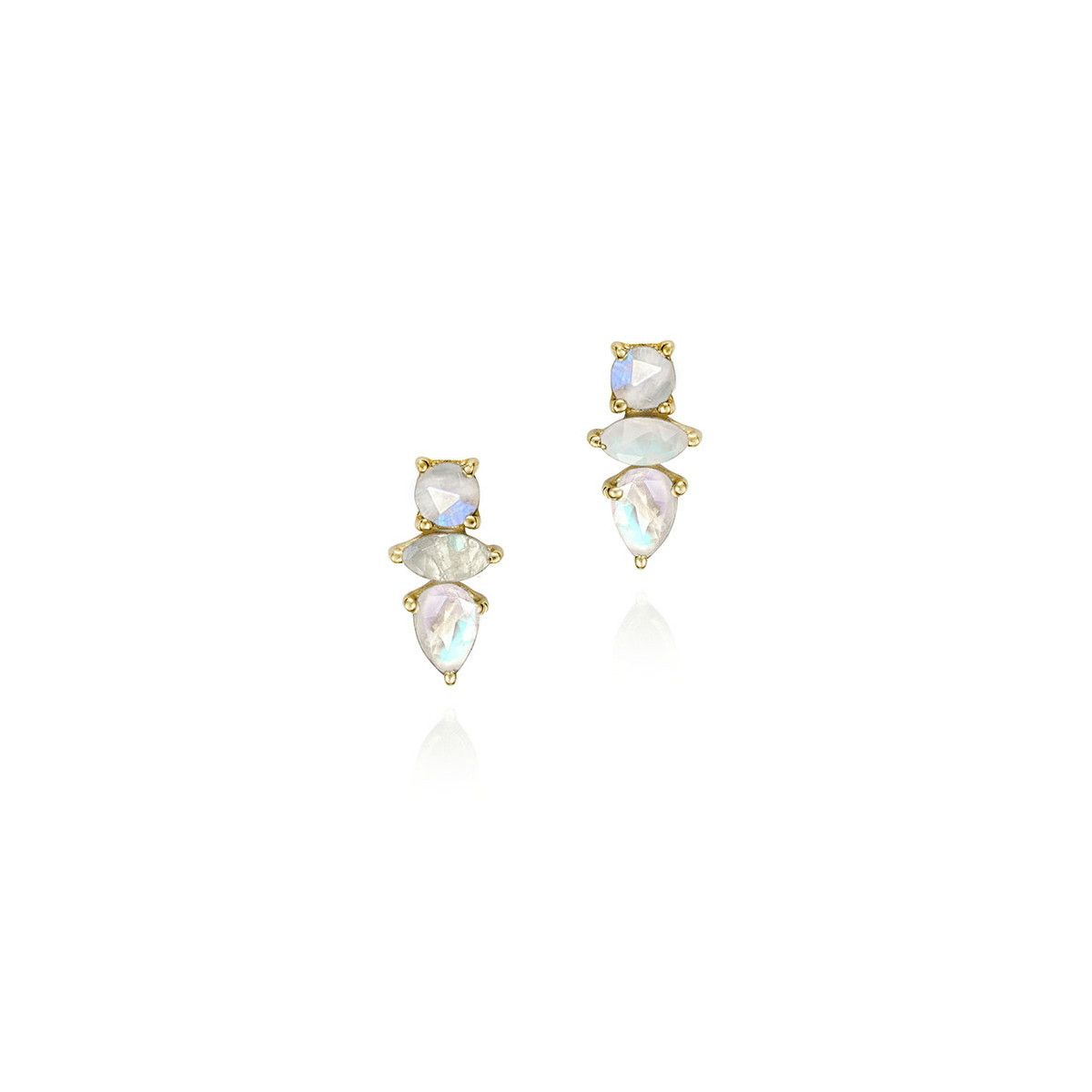 Pendientes ESPECTROLITA de Plata. Baño de Oro 18k