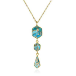 Colgante TURQUESA plata/baño oro