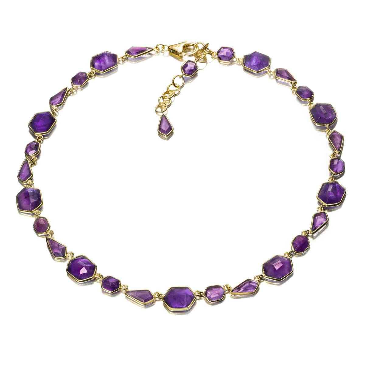 Collar AMATISTA plata/baño oro