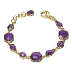 AMETHYST bracelet sterling silver/gold vermeil