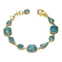 TURQUOISE bracelet sterling silver/gold vermeil