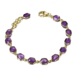 AMETHYST bracelet sterling silver/gold vermeil