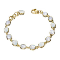 RAINBOW MOONSTONE bracelet sterling silver/gold vermeil