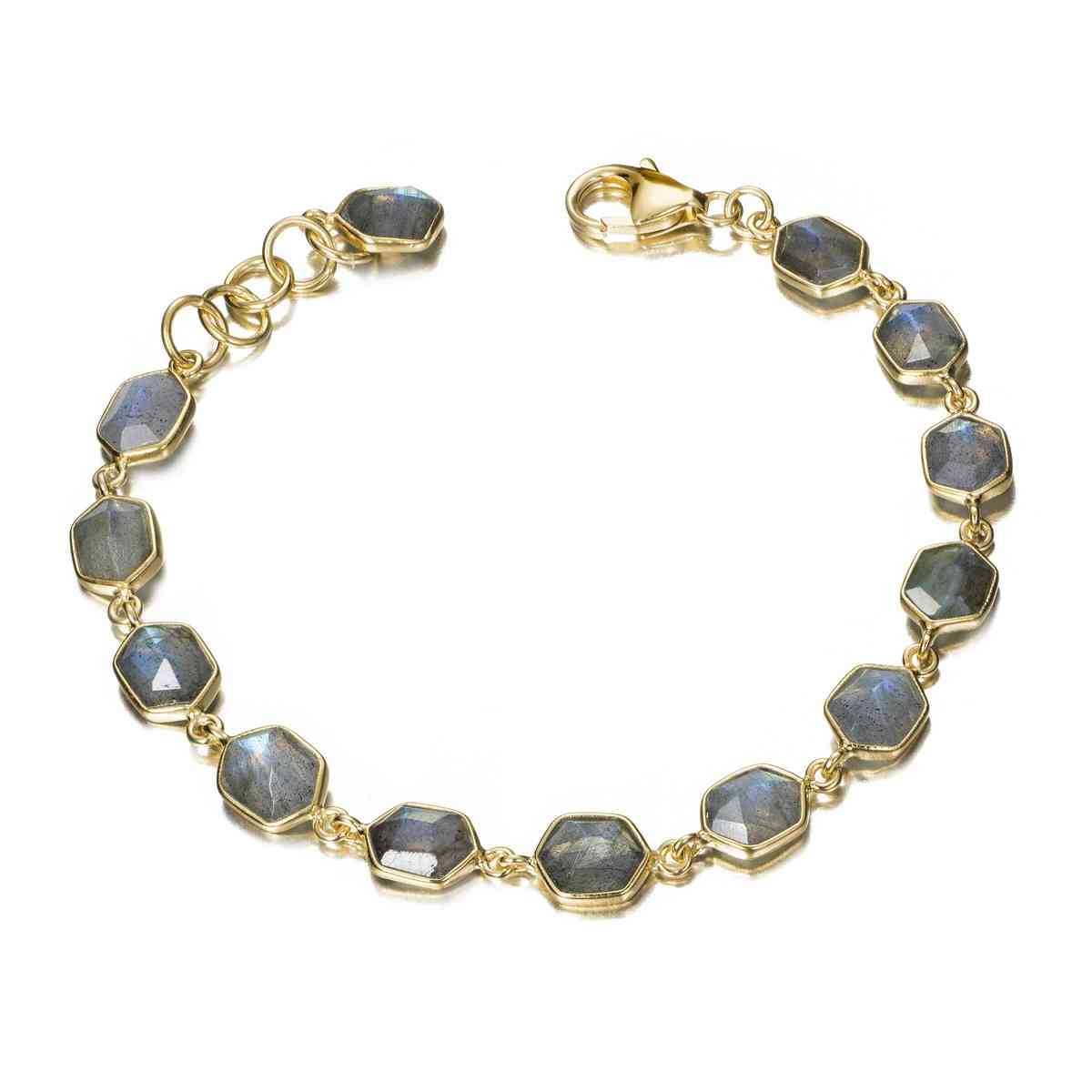 LABRADORITE bracelet sterling silver/gold vermeil