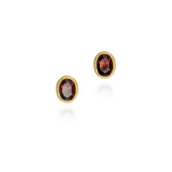 GARNET earrings sterling silver/gold vermeil