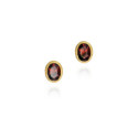 GARNET earrings sterling silver/gold vermeil