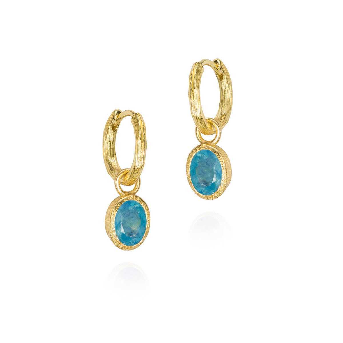 AQUAMARINE earrings sterling silver/gold vermeil