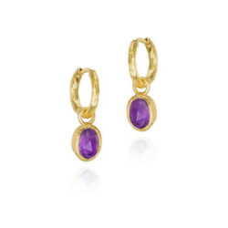 AMETHYST earrings sterling silver/gold vermeil