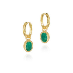 EMERALD earrings sterling silver/gold vermeil