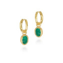 EMERALD earrings sterling silver/gold vermeil