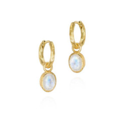 RAINBOW MOONSTONE earrings sterling silver/gold vermeil