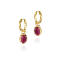 RUBY earrings sterling silver/gold vermeil