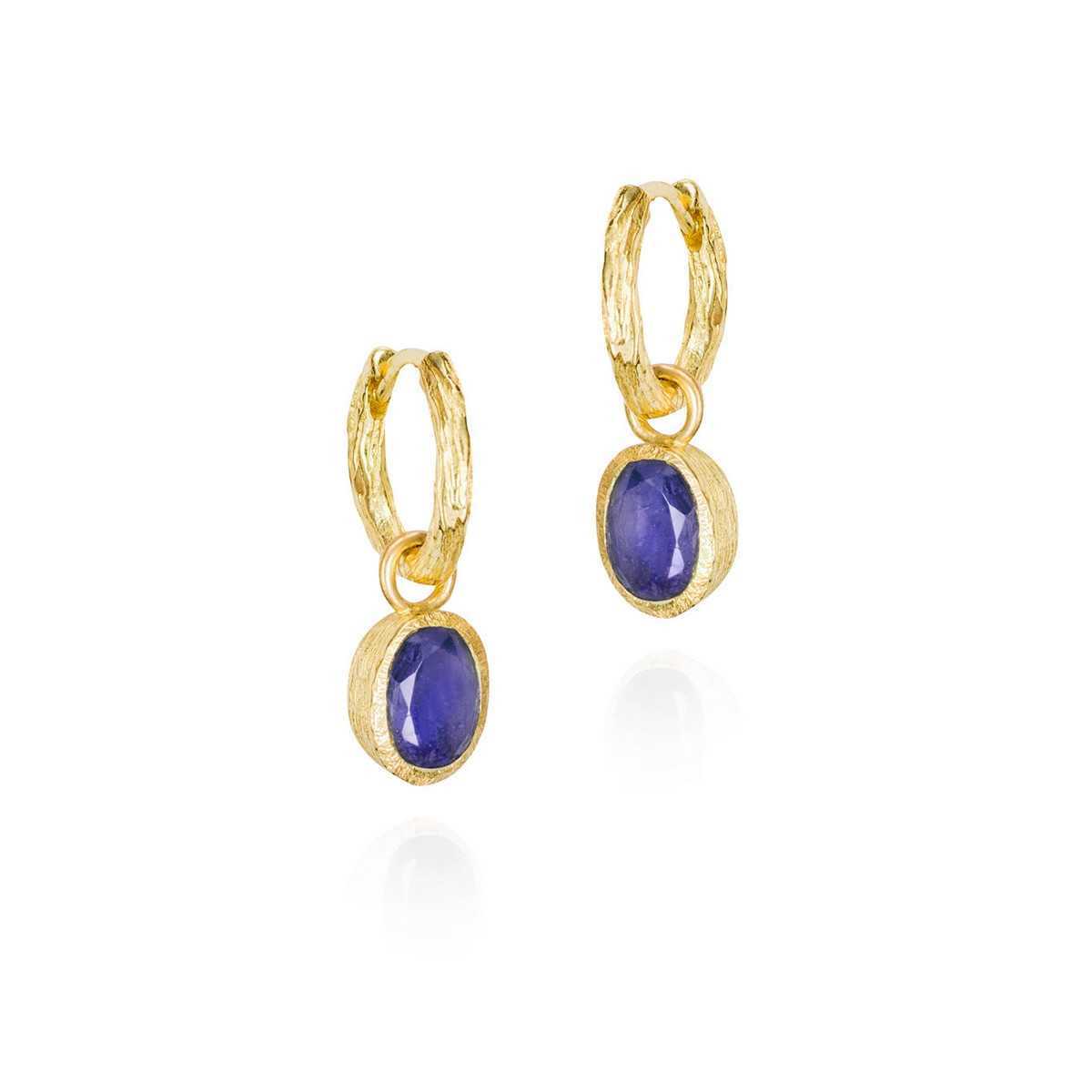 SAPPHIRE earrings sterling silver/gold vermeil