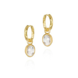WHITE TOPAZ earrings sterling silver/gold vermeil