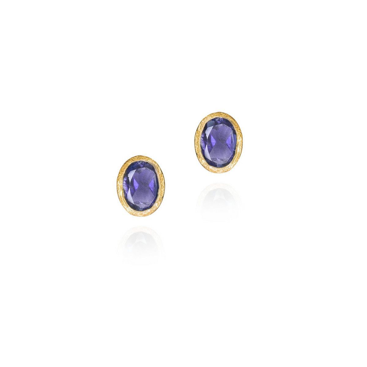 SAPPHIRE earrings sterling silver/gold vermeil