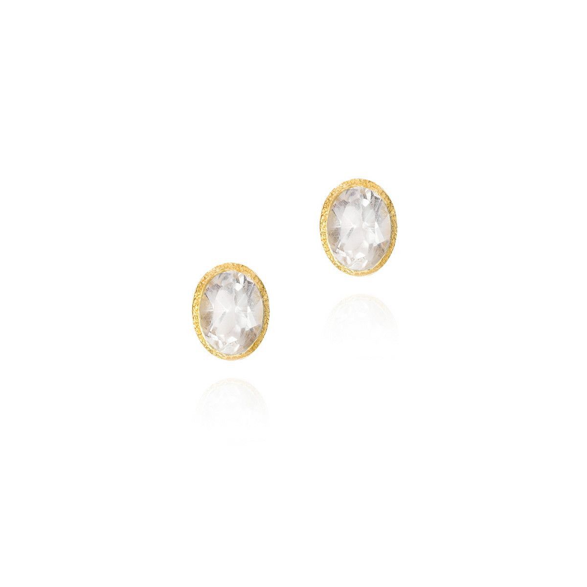 WHITE TOPAZ earrings sterling silver/gold vermeil