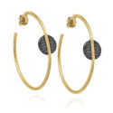 KYMBAL Earrings in Silver. Black Ruthenium and 18k Gold Vermeil