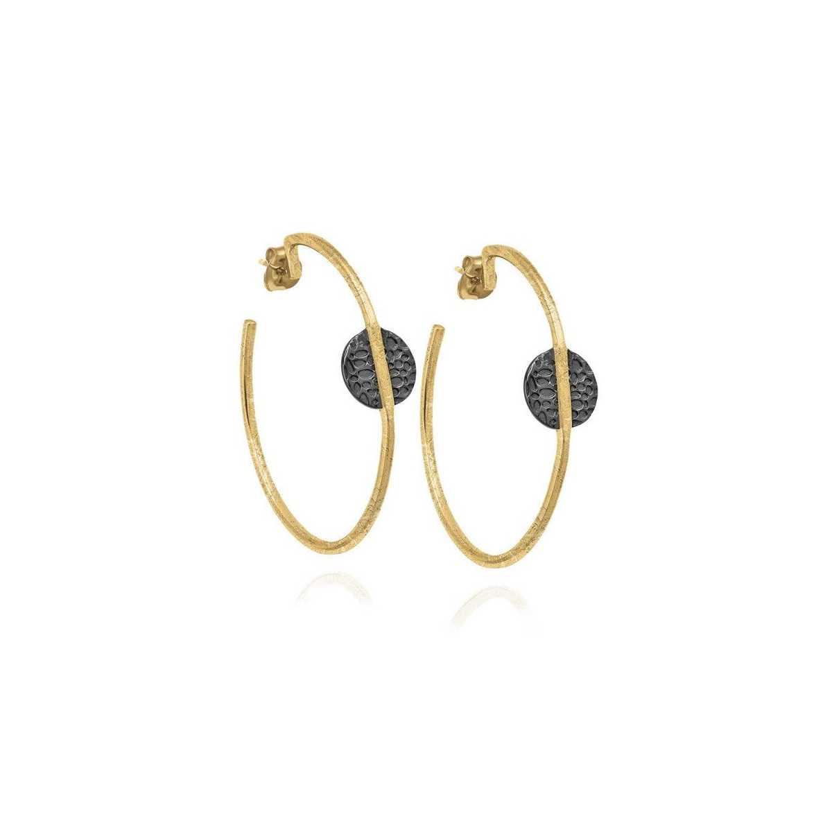 KYMBAL Earrings in Silver. Black Ruthenium and 18k Gold Vermeil