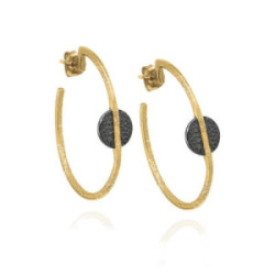KYMBAL Earrings in Silver. Black Ruthenium and 18k Gold Vermeil