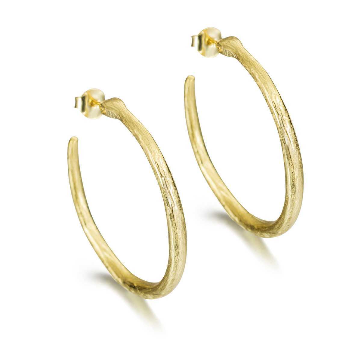 Pendientes de aro en Plata con Baño de Oro