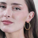 Pendientes de aro en Plata con Baño de Oro