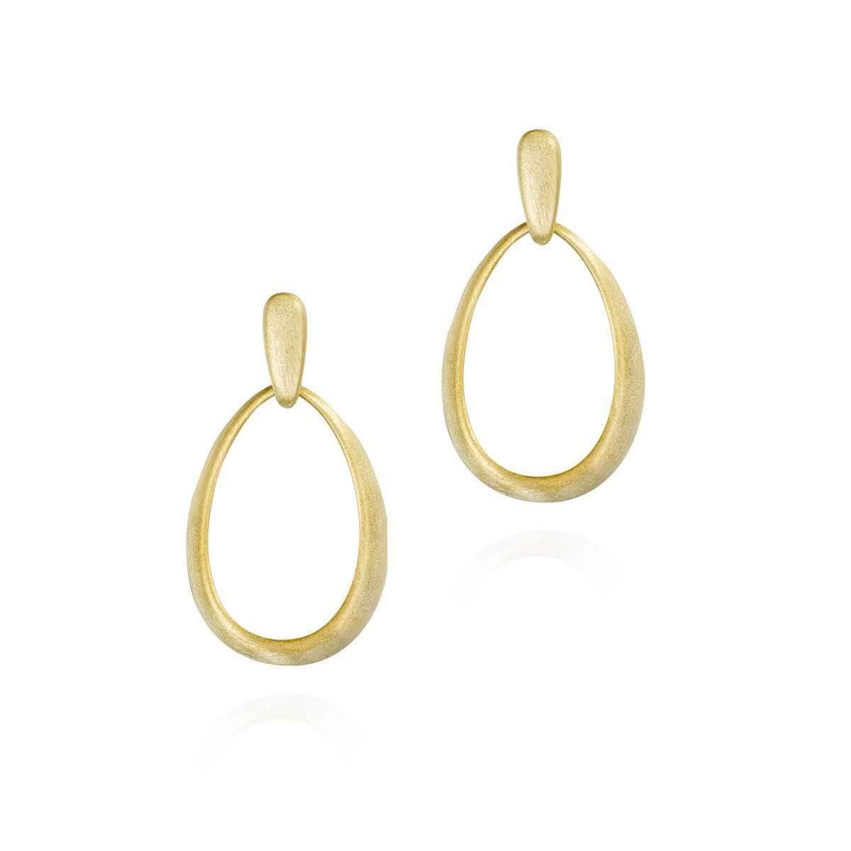 Pendientes ovalados de Plata con Baño de Oro