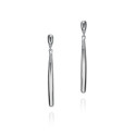 Modern long silver earrings