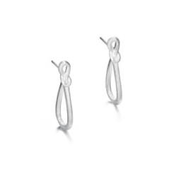 Mini oval silver earring