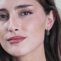 Mini oval silver earring
