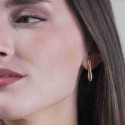 Pendientes oval mini de Plata con Baño de Oro