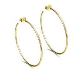 Pendientes de aro fino en Plata con Baño de Oro