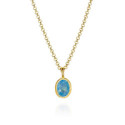 AQUAMARINE pendant sterling silver/gold vermeil