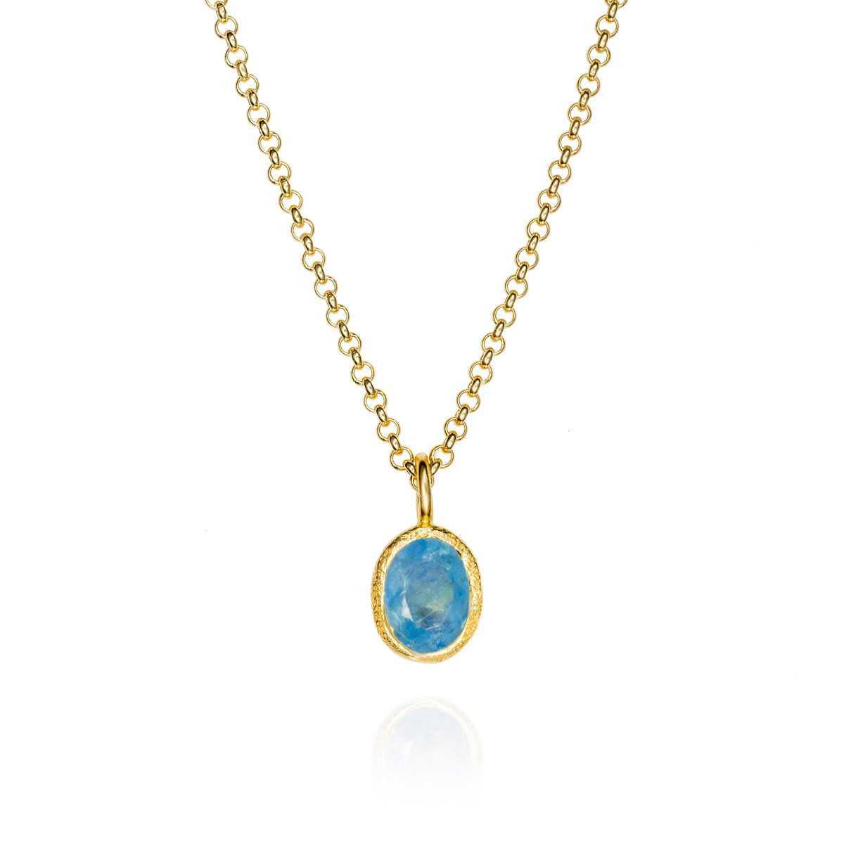 AQUAMARINE pendant sterling silver/gold vermeil
