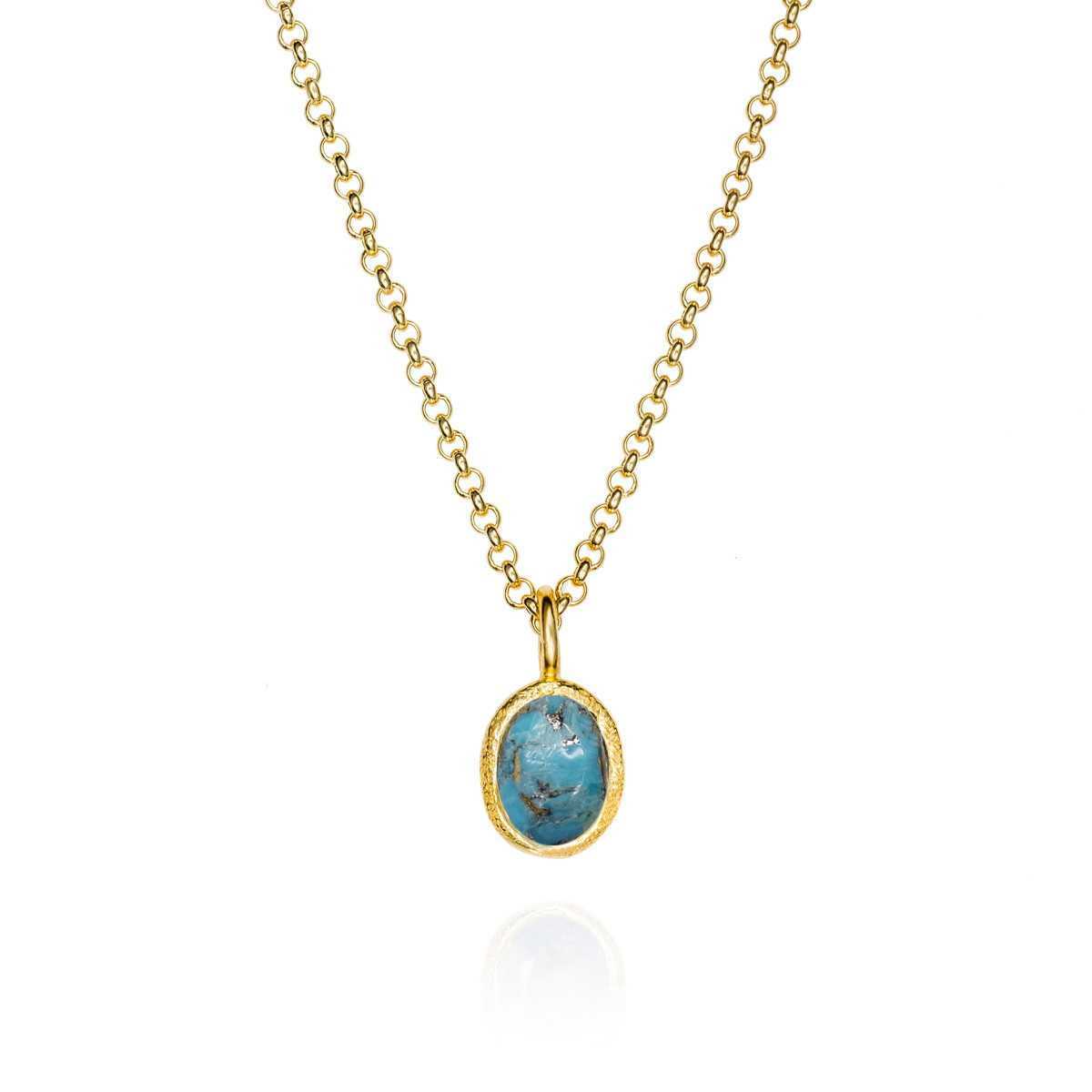 TURQUOISE pendant sterling silver/gold vermeil