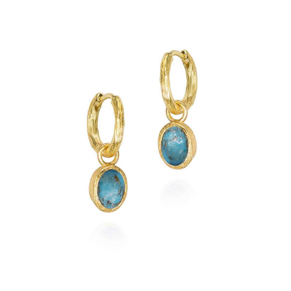 TURQUOISE earrings sterling silver/gold vermeil