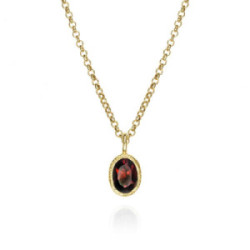 GARNET pendant sterling silver/gold vermeil