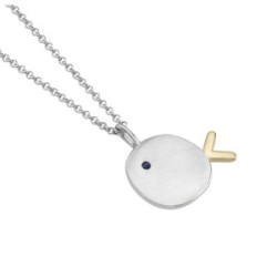Fish pendant in sterling silver with gold vermeil